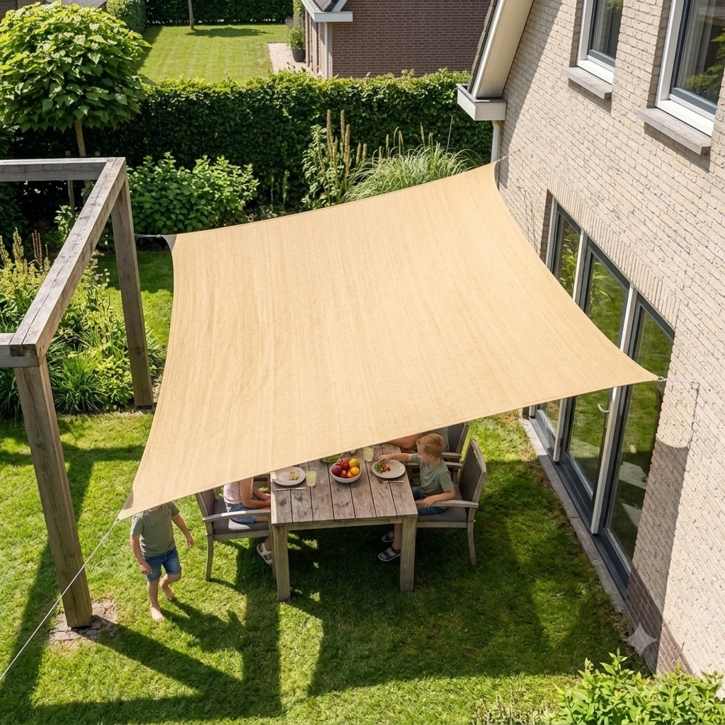 Waterproof Rectangular Shade Cloth UV Protection Terrace Garden Balcony | Sansoti