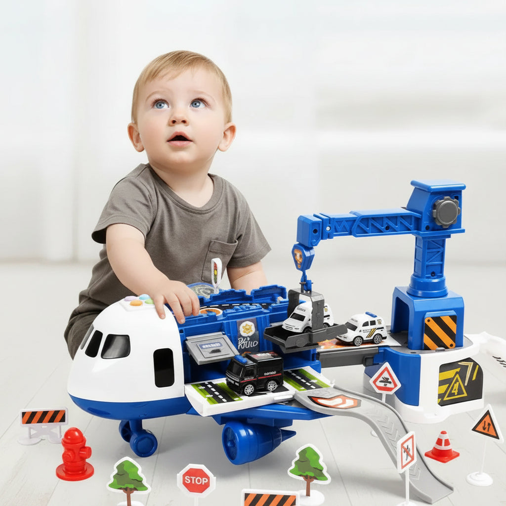 Flugzeug-Spielset mit Rettungsfahrzeugen, pädagogisches Spielzeug für Kinder ab 3 Jahren, Abenteuer-Rollenspiel, kreativ | Sansoti