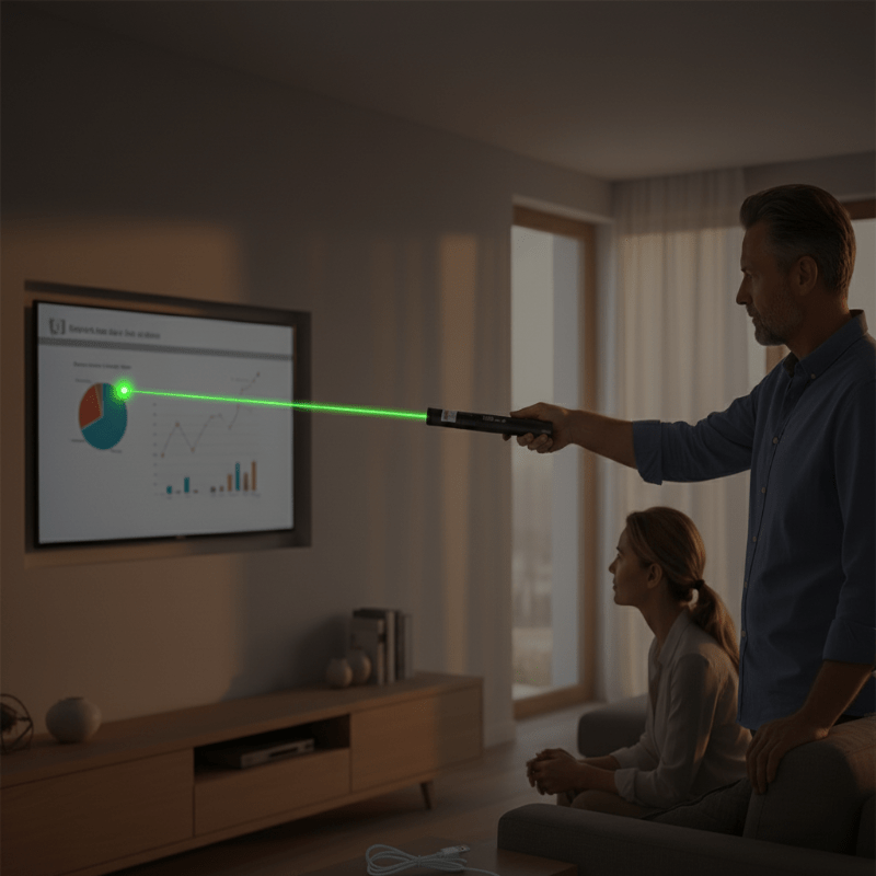 Stylo laser portée 10000m USB rechargeable métal focus réglable rouge vert | Restfield