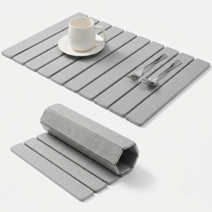 Absorberende Mat van Diatomeeënaarde 40×30 cm - Snel Drogend, Opvouwbaar, Keukenaccessoire voor Afwas en Servies | Sansoti