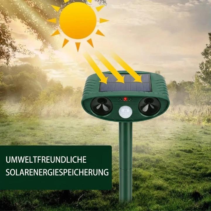 Dierenverschrikker op Zonne-Energie – PIR Bewegingssensor 110°, Bereik 9m, IP44 Weerbestendig voor Tuin en Erf | Sansoti