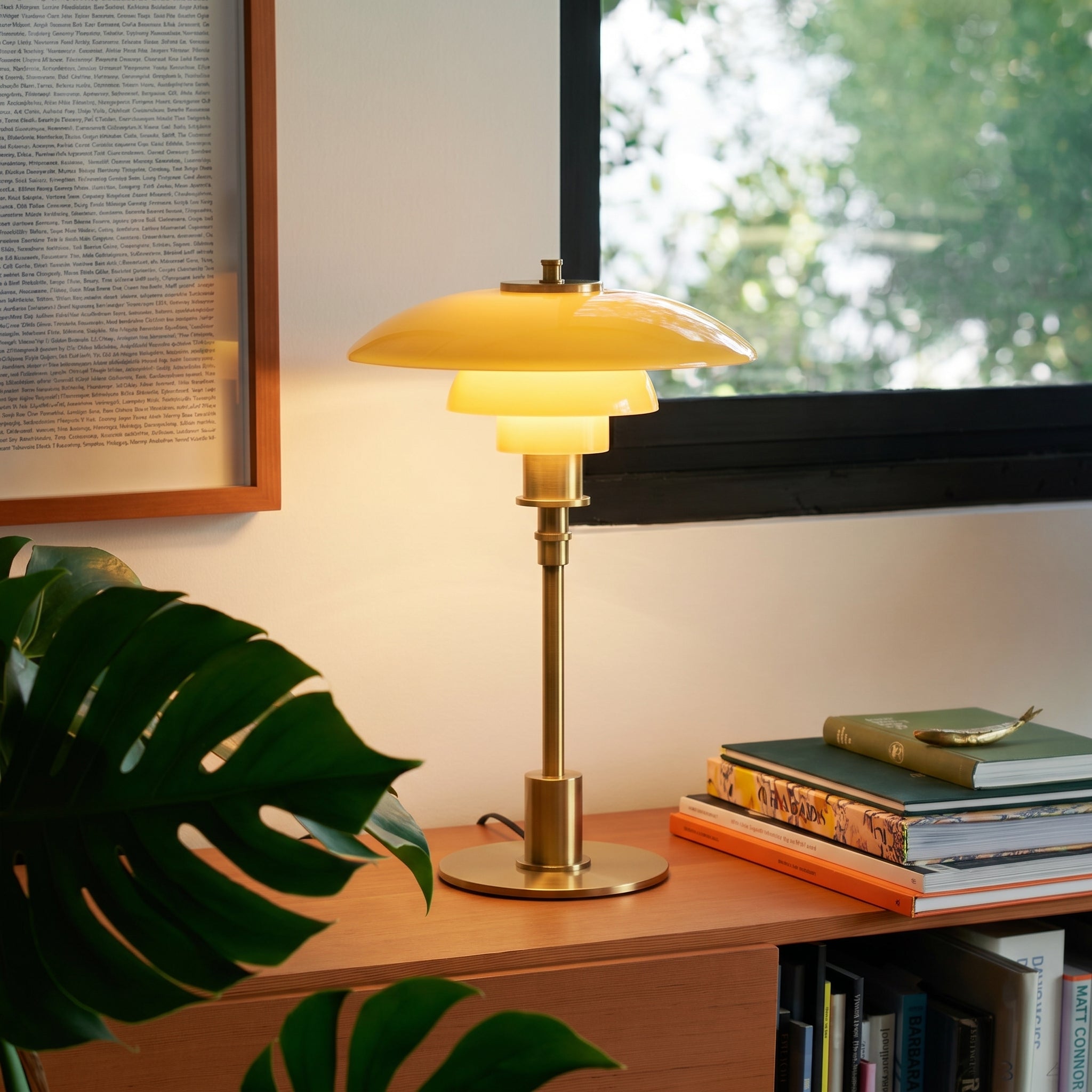 Lampe de table avec trois abat-jour en verre, dimmable, E27 LED, lampe de lecture et de chevet pour chambre, style scandinave | Sansoti