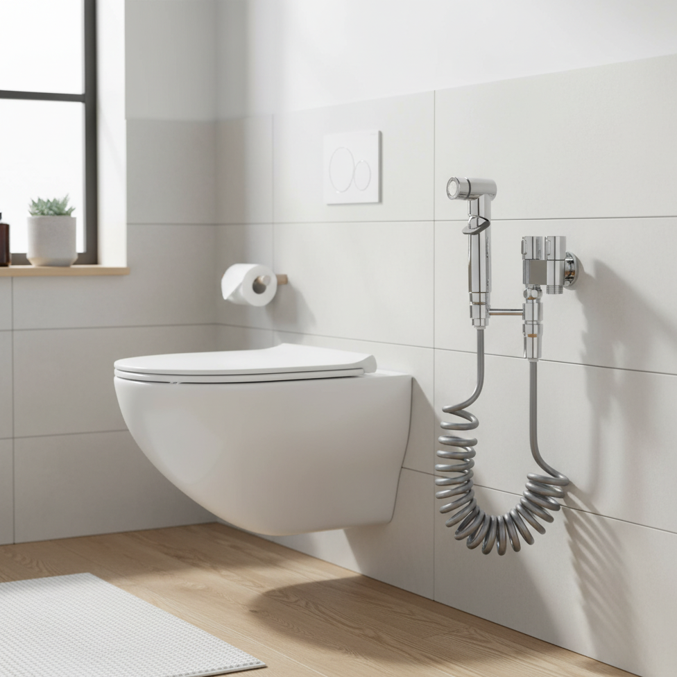 Toilettendusche mit Druckregler und rutschfestem Griff Edelstahl-Handbrause-Bidet-Spray für optimale Toilettenhygiene | Sansoti