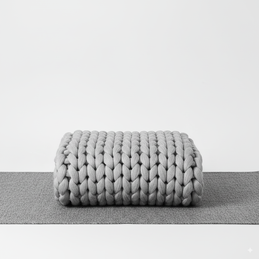 Handgestrickte XXL-Decke, grob gestricktes Garn, skandinavisches Design, Wohnzimmer, Schlafzimmer, dekorativ, Wolldecke | Sansoti