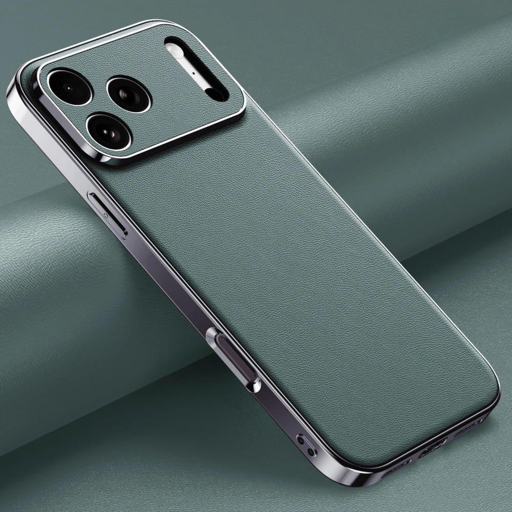 iPhone Hoesje Echt Rundleer Gegalvaniseerde Zijkanten Draadloos Laden Compatibel Luxe Premium Bescherming | Sansoti