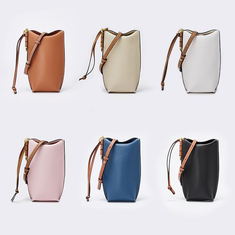 Compacte Leren Telefoontas met Schouderband Crossbody Telefoontasje Dames Pasjeshouder Portemonnee Handsfree | Sansoti