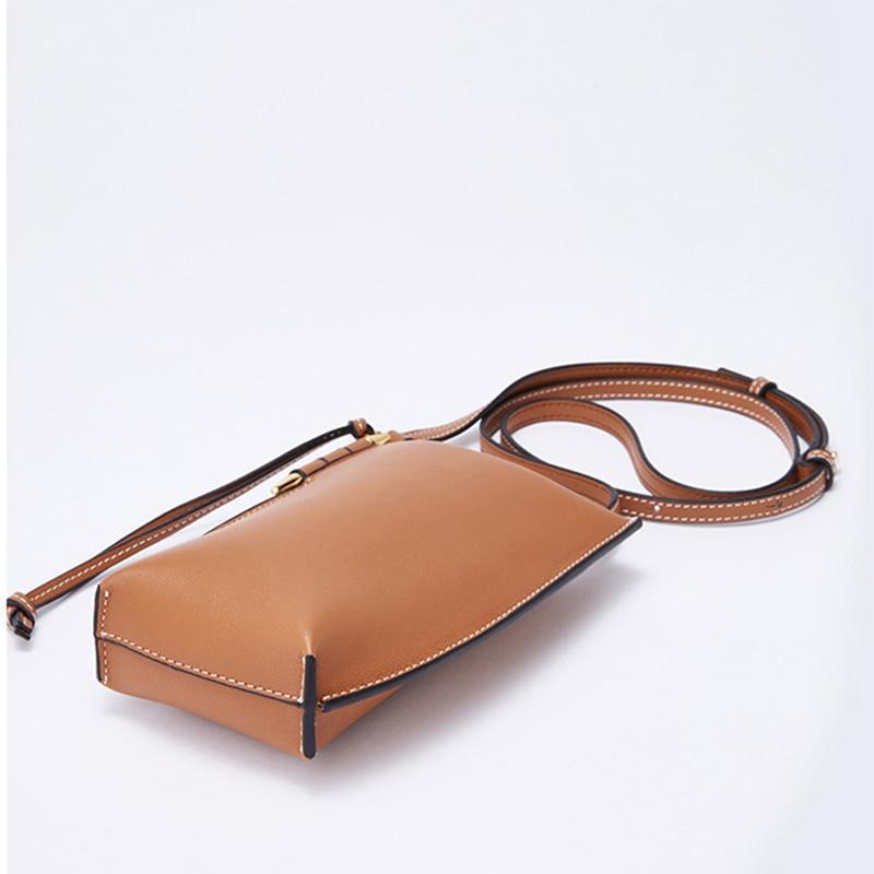 Compacte Leren Telefoontas met Schouderband Crossbody Telefoontasje Dames Pasjeshouder Portemonnee Handsfree | Sansoti
