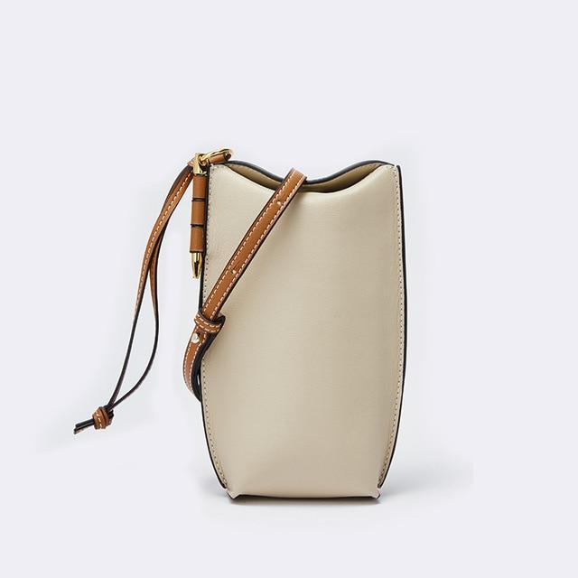 Compacte Leren Telefoontas met Schouderband Crossbody Telefoontasje Dames Pasjeshouder Portemonnee Handsfree | Sansoti