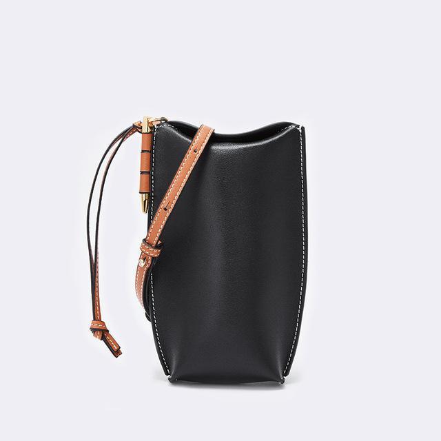 Compacte Leren Telefoontas met Schouderband Crossbody Telefoontasje Dames Pasjeshouder Portemonnee Handsfree | Sansoti