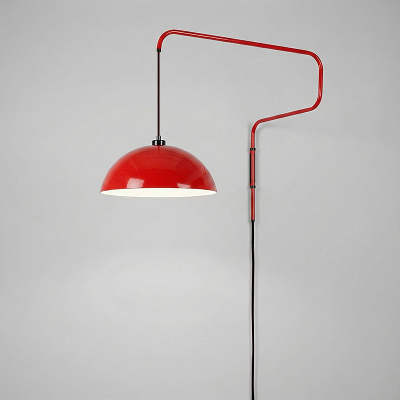 Geometrische Wandlamp Plug-In met Dimfunctie – Rood & Zwart Metalen Design – 3 Maten S/M/L | Sansoti