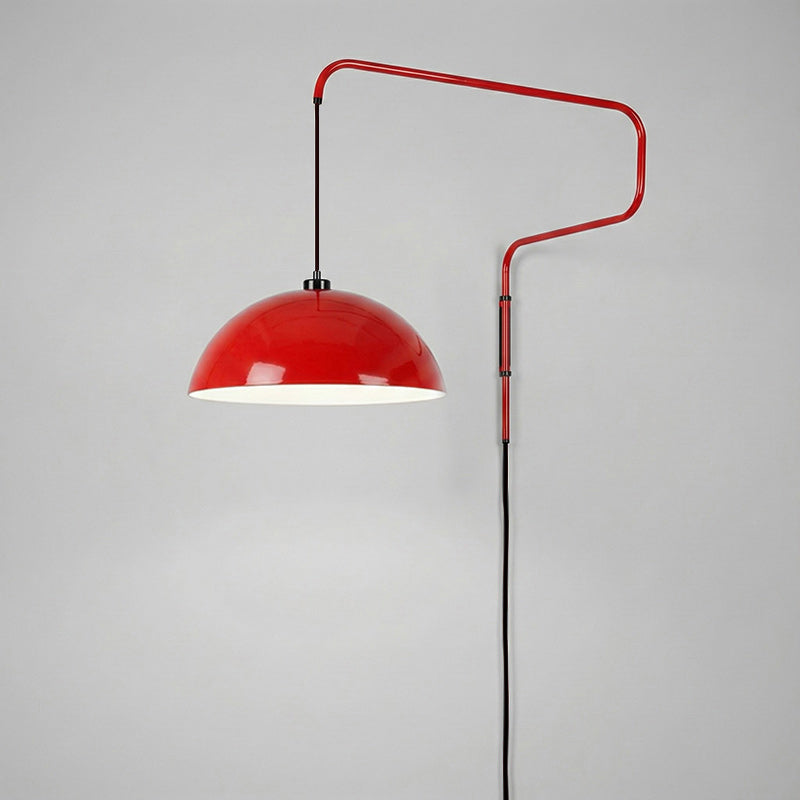 Geometrische Wandlamp Plug-In met Dimfunctie – Rood & Zwart Metalen Design – 3 Maten S/M/L | Sansoti
