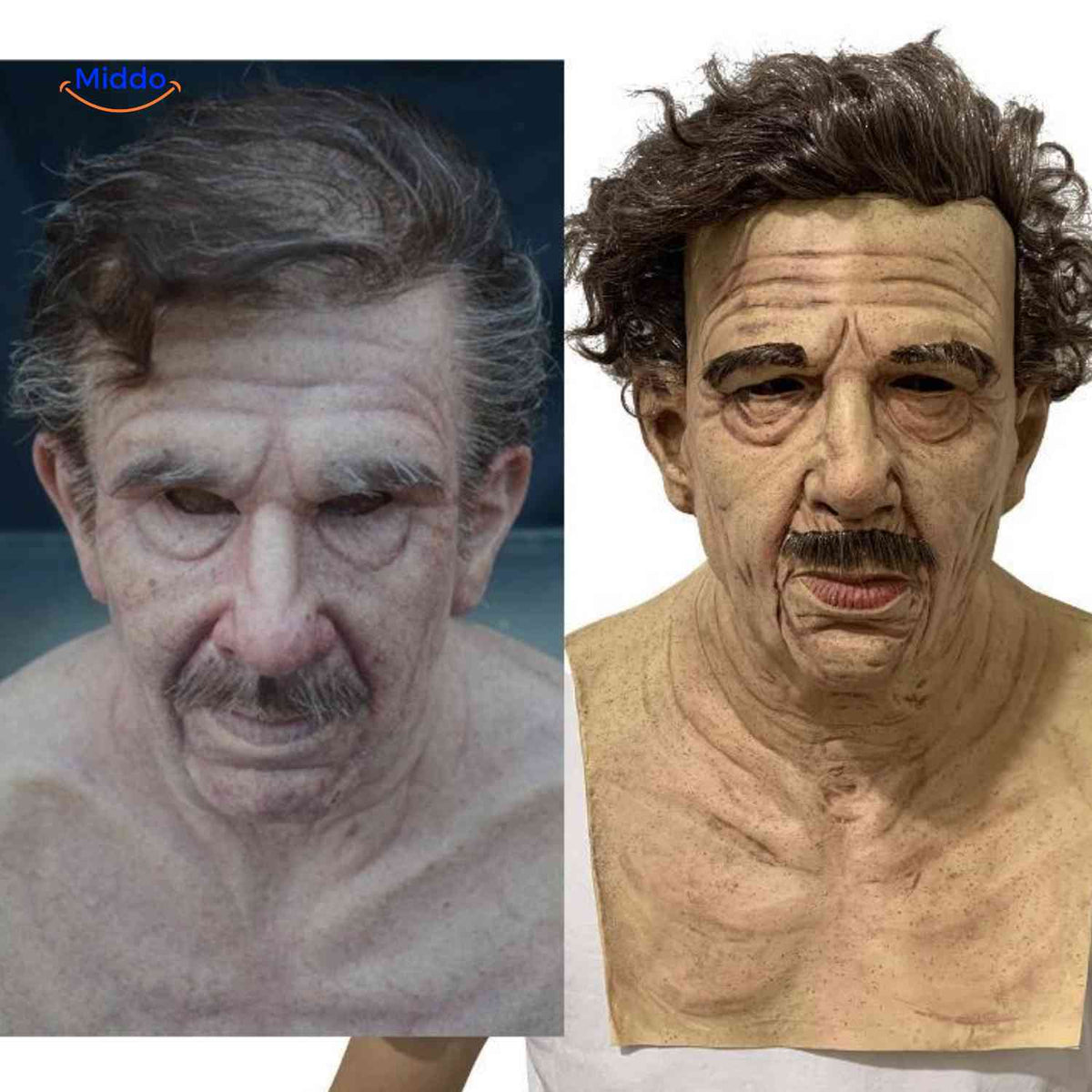 Realistic Latex Mask Older Man Woman Alien Halloween Cosplay Breathable Elastic Costume Party Costume | Sansoti