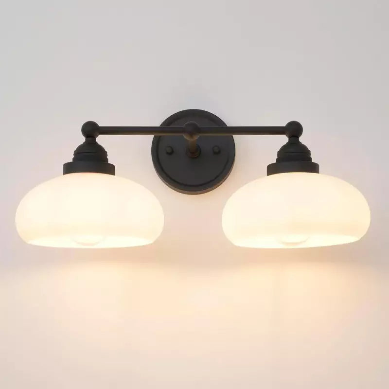 Vintage Wandlamp Melkwit Glas Industriële Stijl Verlichting Slaapkamer Gang | Sansoti