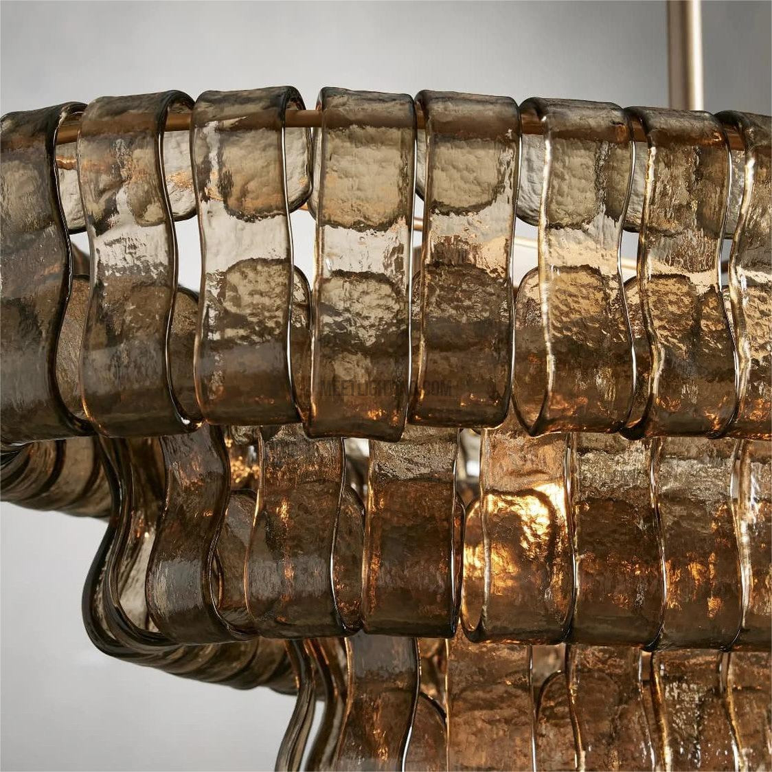 Lustre ovale avec verre incurvé, 137 cm, hauteur réglable, structure en acier, suspension pour salle à manger et salon | Sansoti