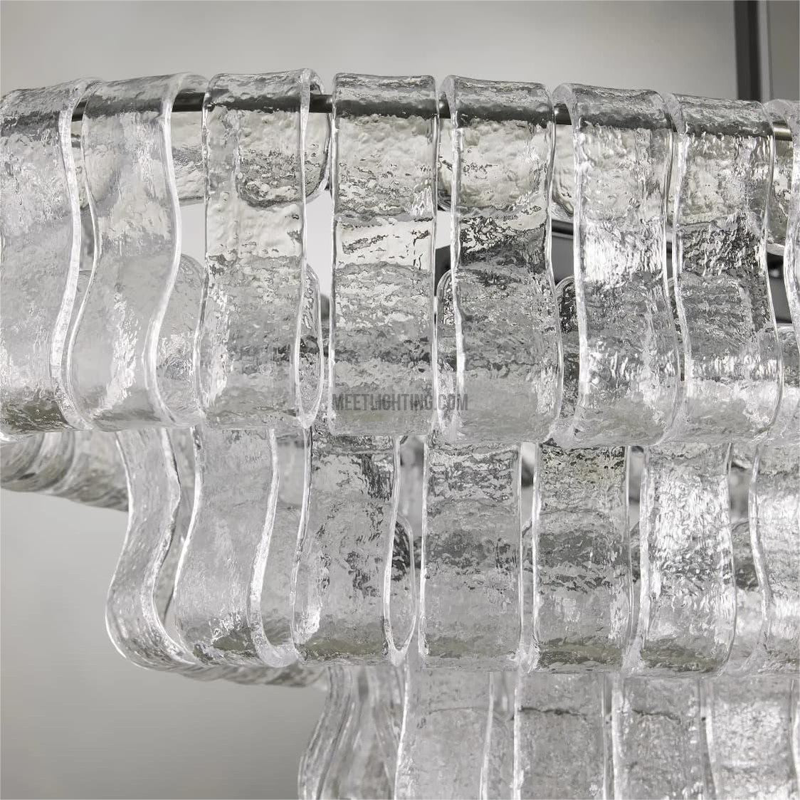 Lustre ovale avec verre incurvé, 137 cm, hauteur réglable, structure en acier, suspension pour salle à manger et salon | Sansoti
