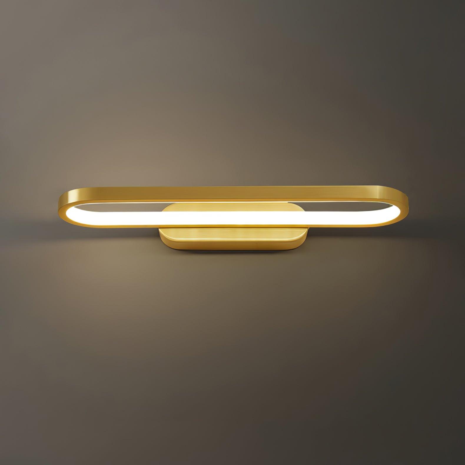 Applique Murale LED Laiton Acrylique Ovale 40cm Blanc Chaud Neutre Froid Salle de Bain Salon