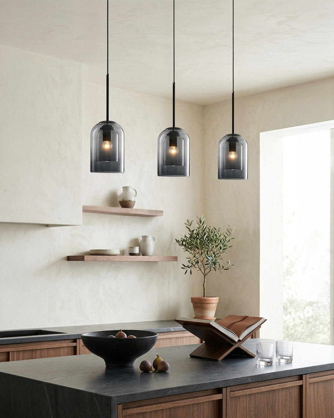 Glazen Hanglamp Ginza met Gebogen Vorm en Zachte Sfeerverlichting Warm Wit – E27 Fitting Inclusief Dimbare Compatibiliteit | Sansoti