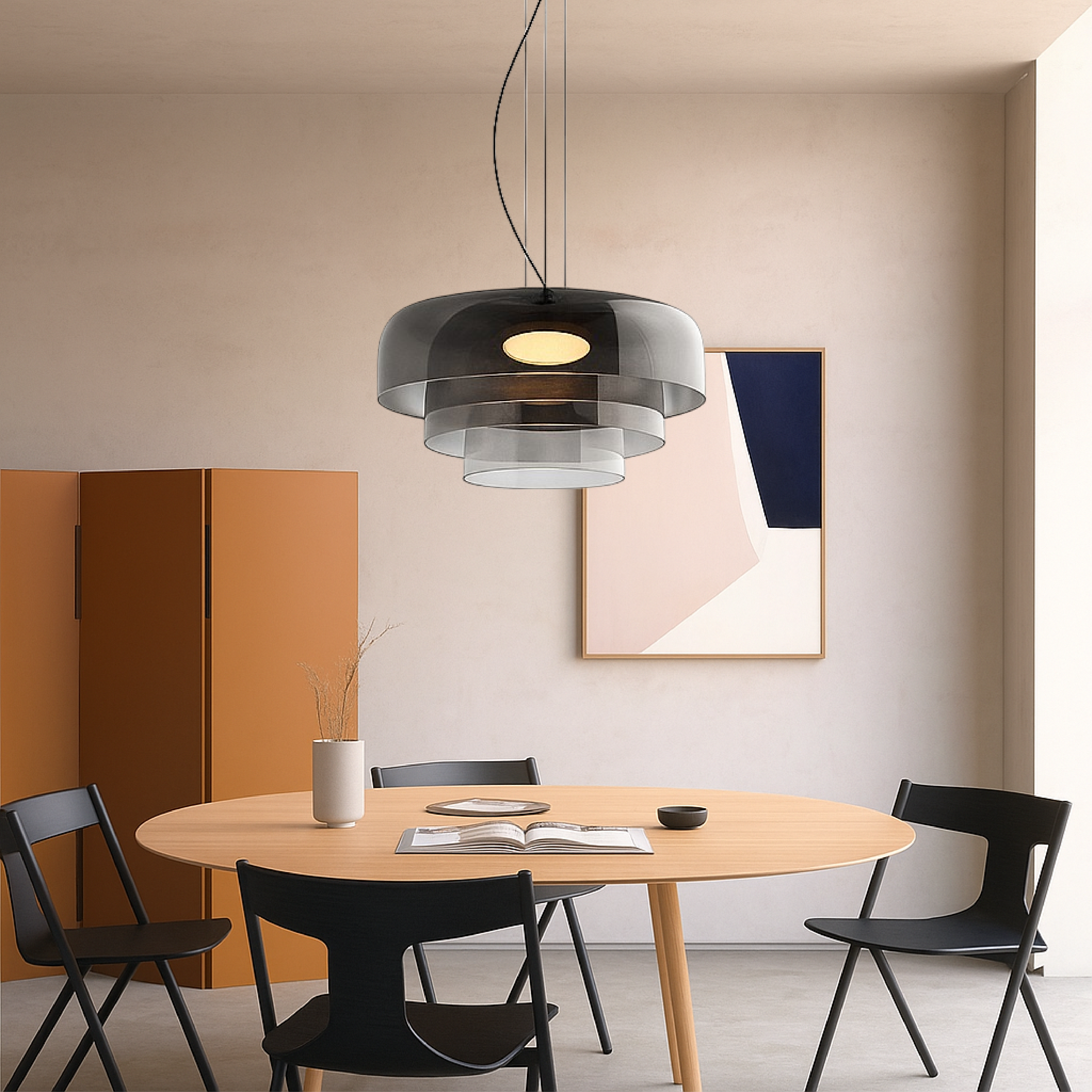 Glas-Hängeleuchte Ø42 cm Geschichtetes Glas Grün Esstisch Küche Modernes Design Stimmungslicht | Restfield