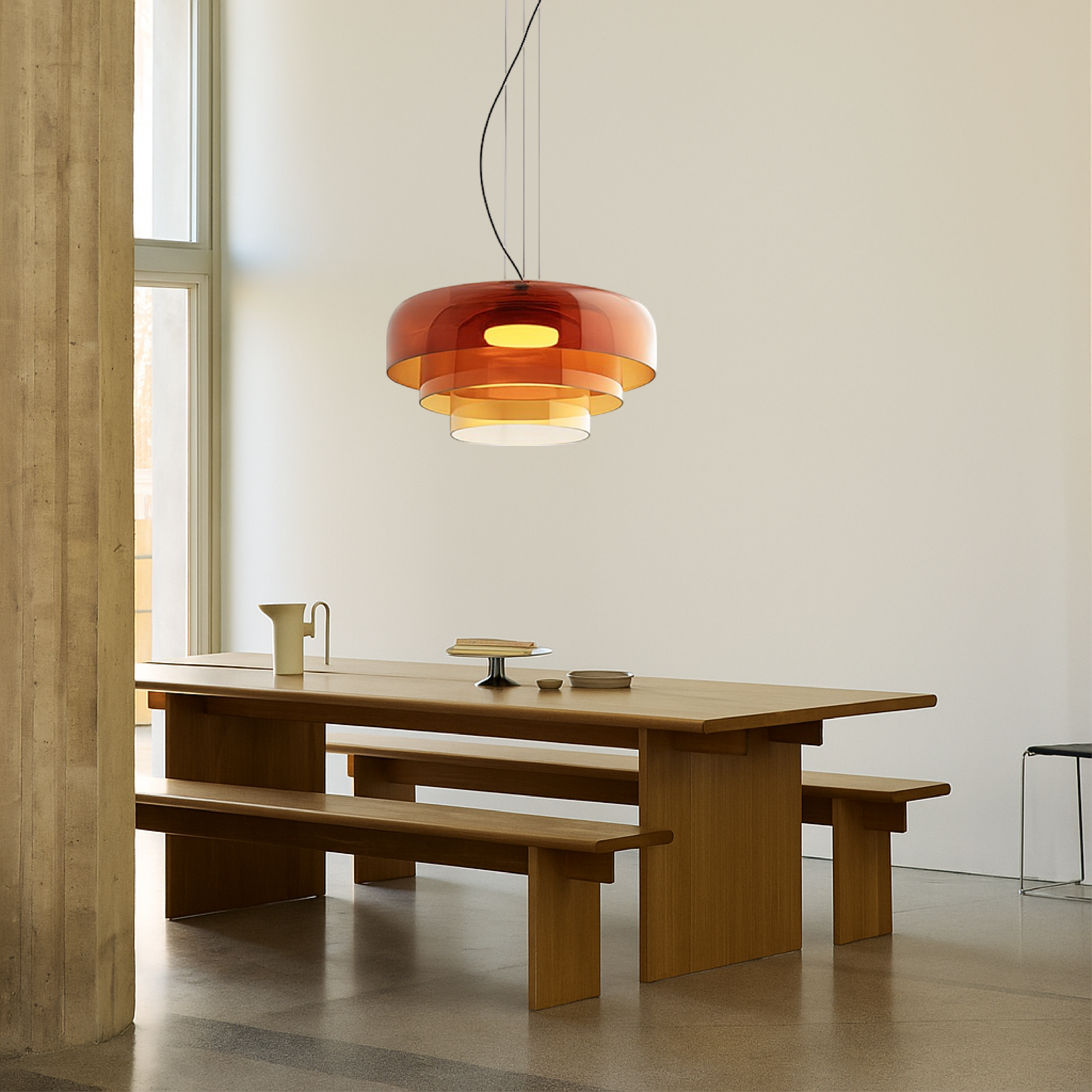 Glas-Hängeleuchte Ø42 cm Geschichtetes Glas Grün Esstisch Küche Modernes Design Stimmungslicht | Restfield