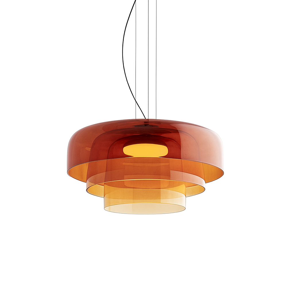 Glas-Hängeleuchte Ø42 cm Geschichtetes Glas Grün Esstisch Küche Modernes Design Stimmungslicht | Restfield