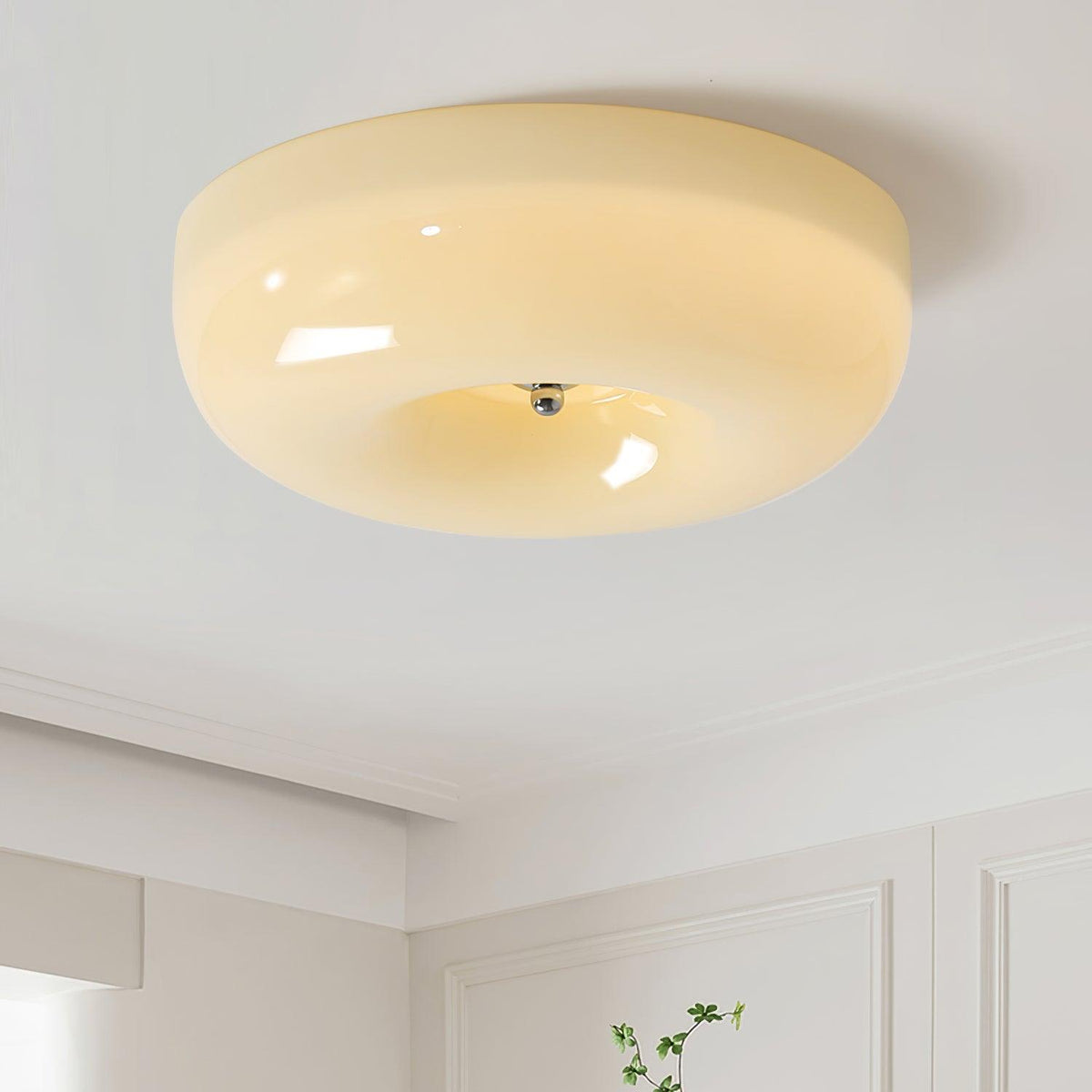 Plafonnier en verre avec éclairage LED intégré pour un intérieur moderne de salon, de chambre et d’entrée | Sansoti