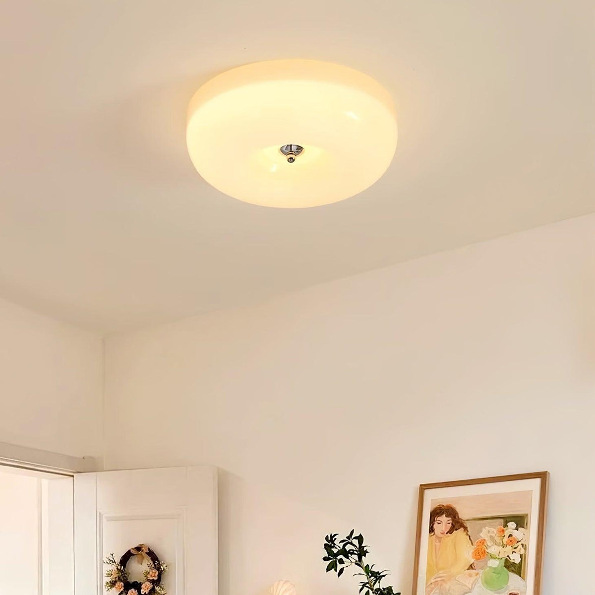 Plafonnier en verre avec éclairage LED intégré pour un intérieur moderne de salon, de chambre et d’entrée | Sansoti