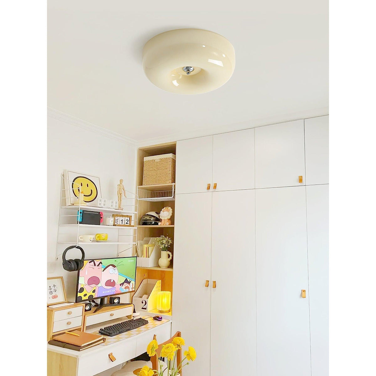 Plafonnier en verre avec éclairage LED intégré pour un intérieur moderne de salon, de chambre et d’entrée | Sansoti