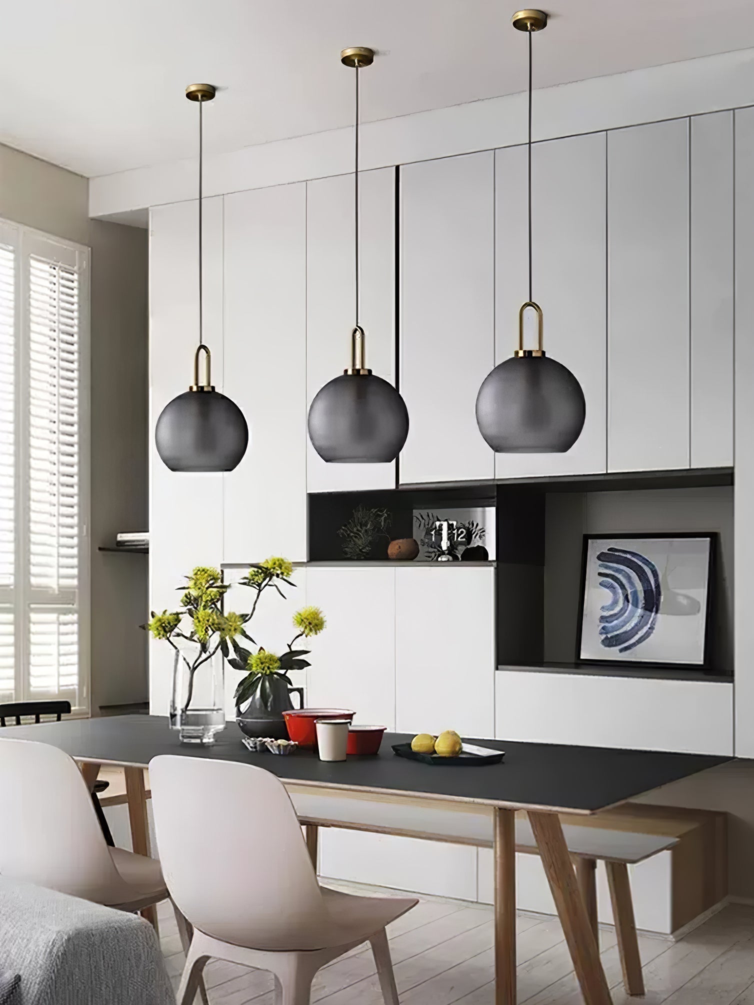 Glazen Hanglamp met Koperen Afwerking – Capsule & Sphere Vormen | Sansoti