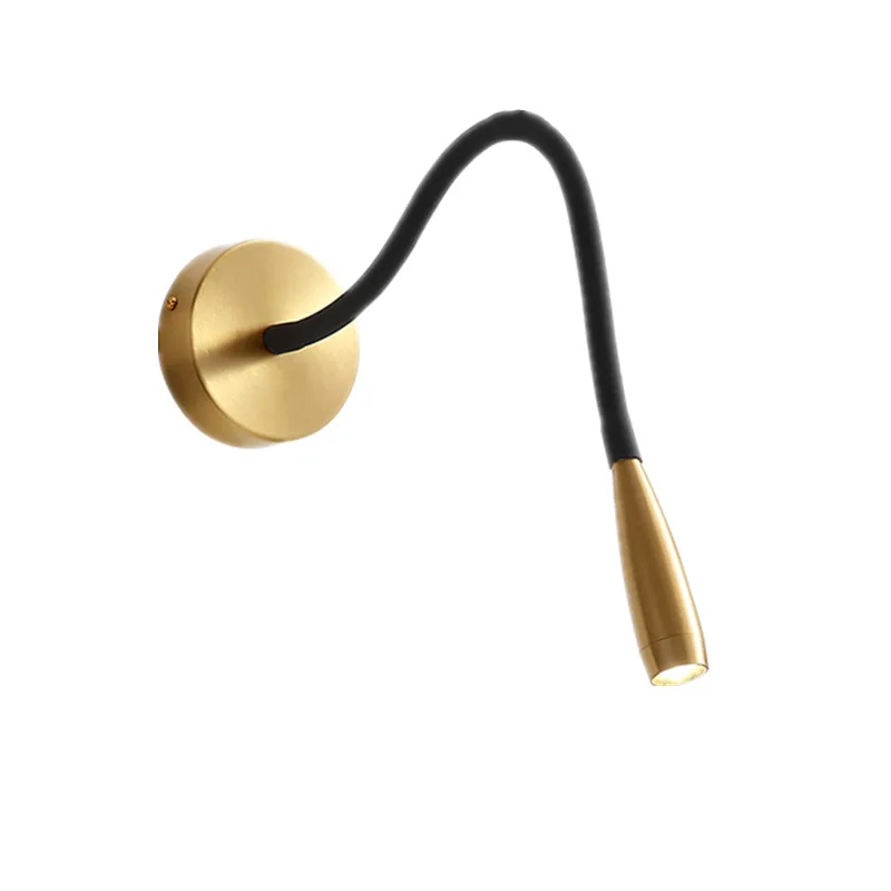 Adjustable Wall Lamp with Swivel Arm – Reading Lamp Bronze Black for Bedroom | Sansoti