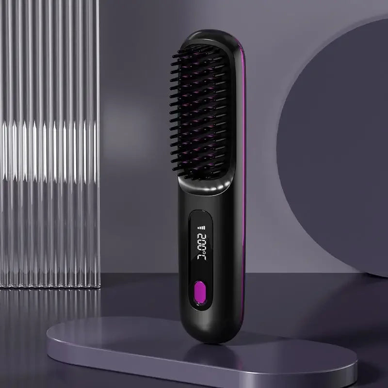 Cordless Hair Straightener with Ion Technology Ceramic Plates USB Rechargeable Travel Styling Hair Care | Sansoti