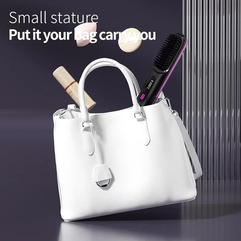 Cordless Hair Straightener with Ion Technology Ceramic Plates USB Rechargeable Travel Styling Hair Care | Sansoti