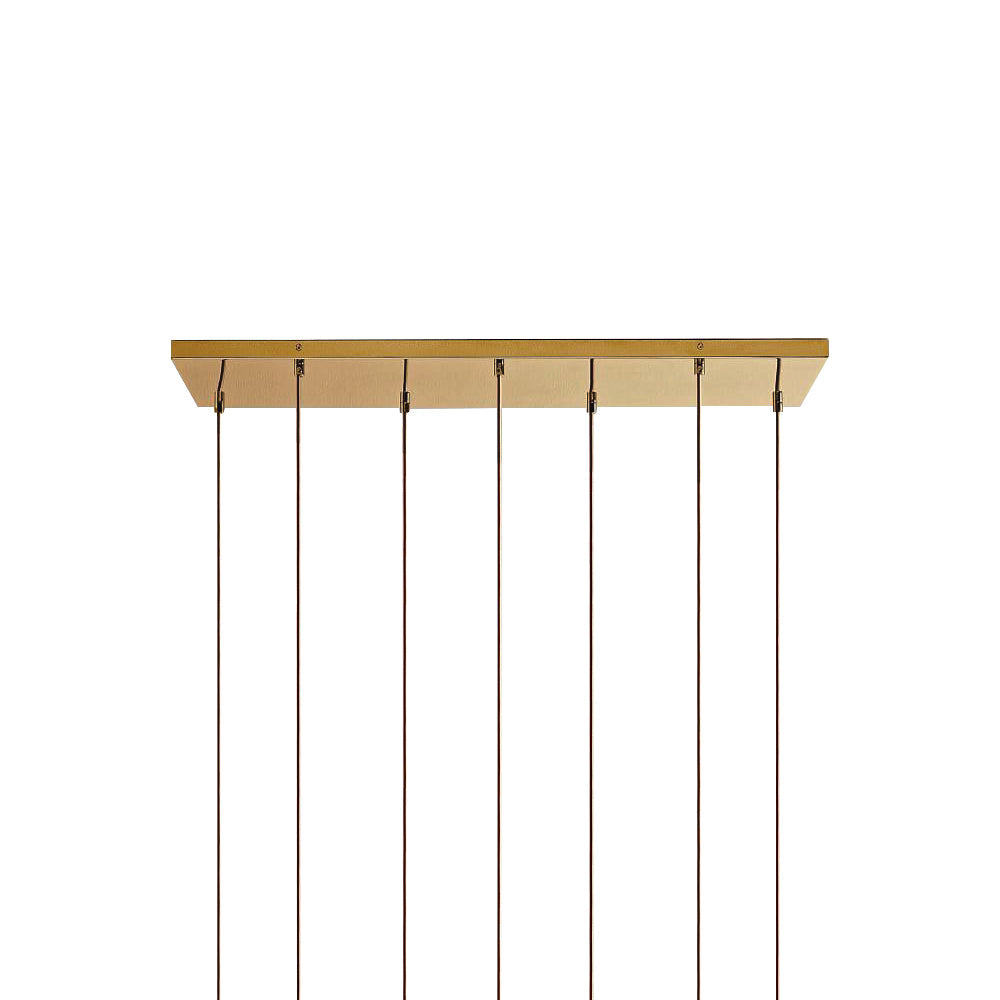 Glazen Bollen Hanglamp Keukeneiland 7 Lichts Messing Zwart 90cm Cluster Eetkamer Woonkamer Rechthoekig Verstelbaar E26 Mid-Century | Sansoti
