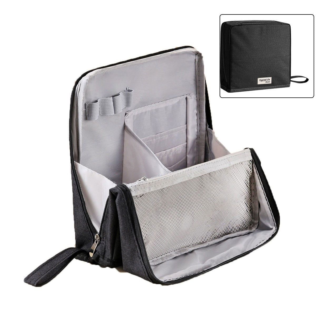 Gestructureerde Make-up Organiser voor op Reis – Compacte Cosmetica Opbergtas met Compartimenten & Ritssluiting | Sansoti