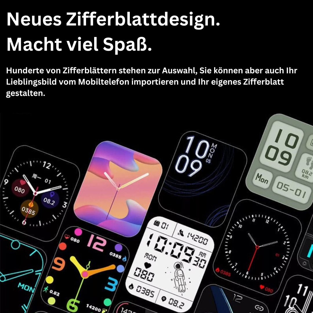 Smartwatch met Gezondheidsmeting Hartslagmeter Bloeddruk Zuurstofniveau Zwart Roze | Sansoti