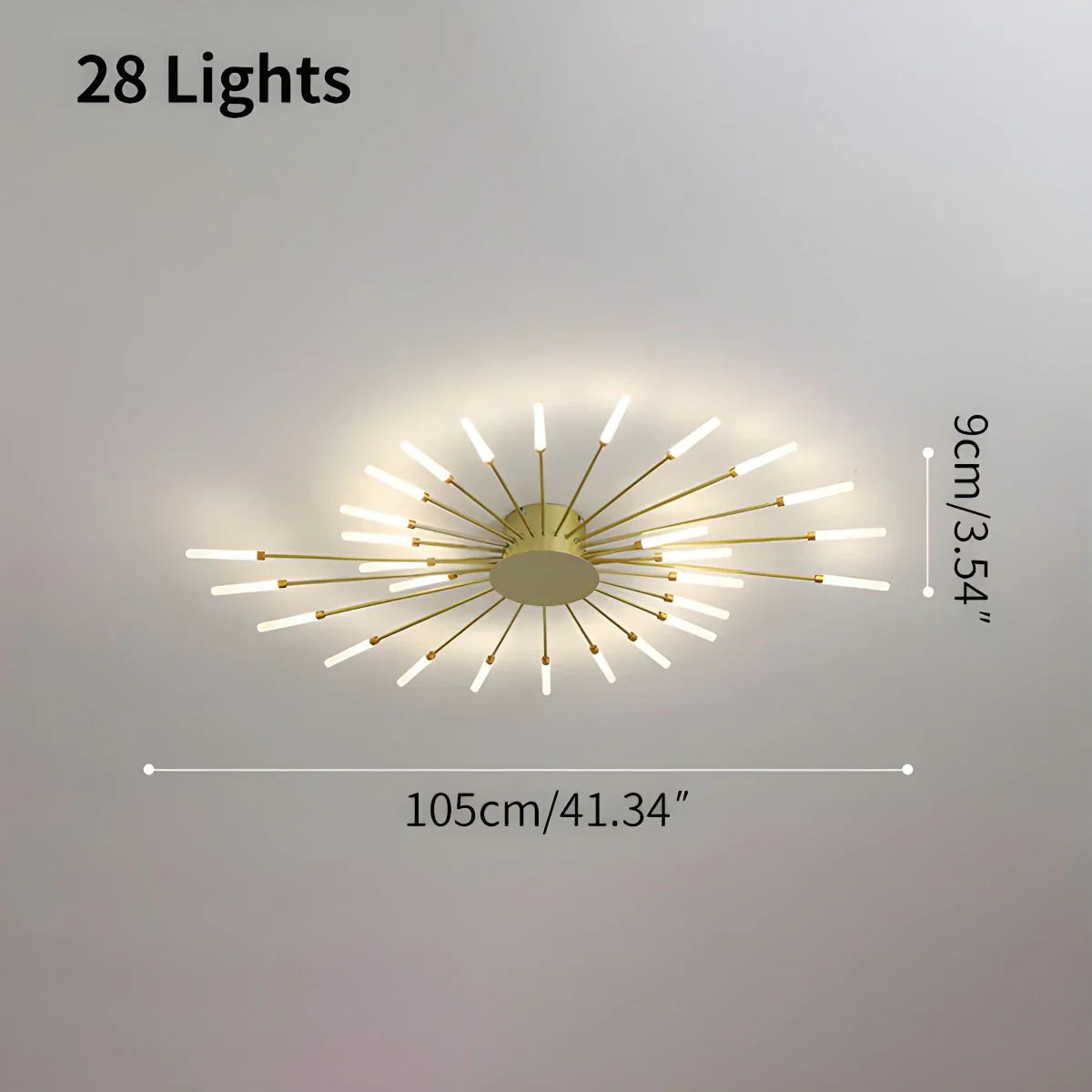 LED Plafondlamp Metaal 20-42 Lichtpunten Zwart Goud Woonkamer Eetkamer Stervorm Design Dimbaar Moderne Verlichting Grote Ruimtes | Sansoti