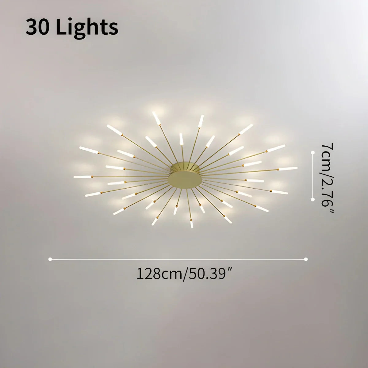 LED Plafondlamp Metaal 20-42 Lichtpunten Zwart Goud Woonkamer Eetkamer Stervorm Design Dimbaar Moderne Verlichting Grote Ruimtes | Sansoti
