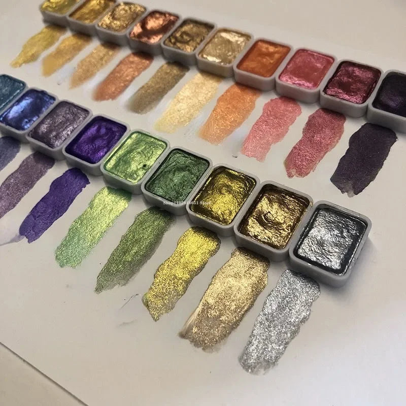 Iriserende Aquarel Verfset met Kleurverloop Effect – 10/20/50 Tinten – Ideaal voor Kunstenaars en Hobbyisten | Sansoti