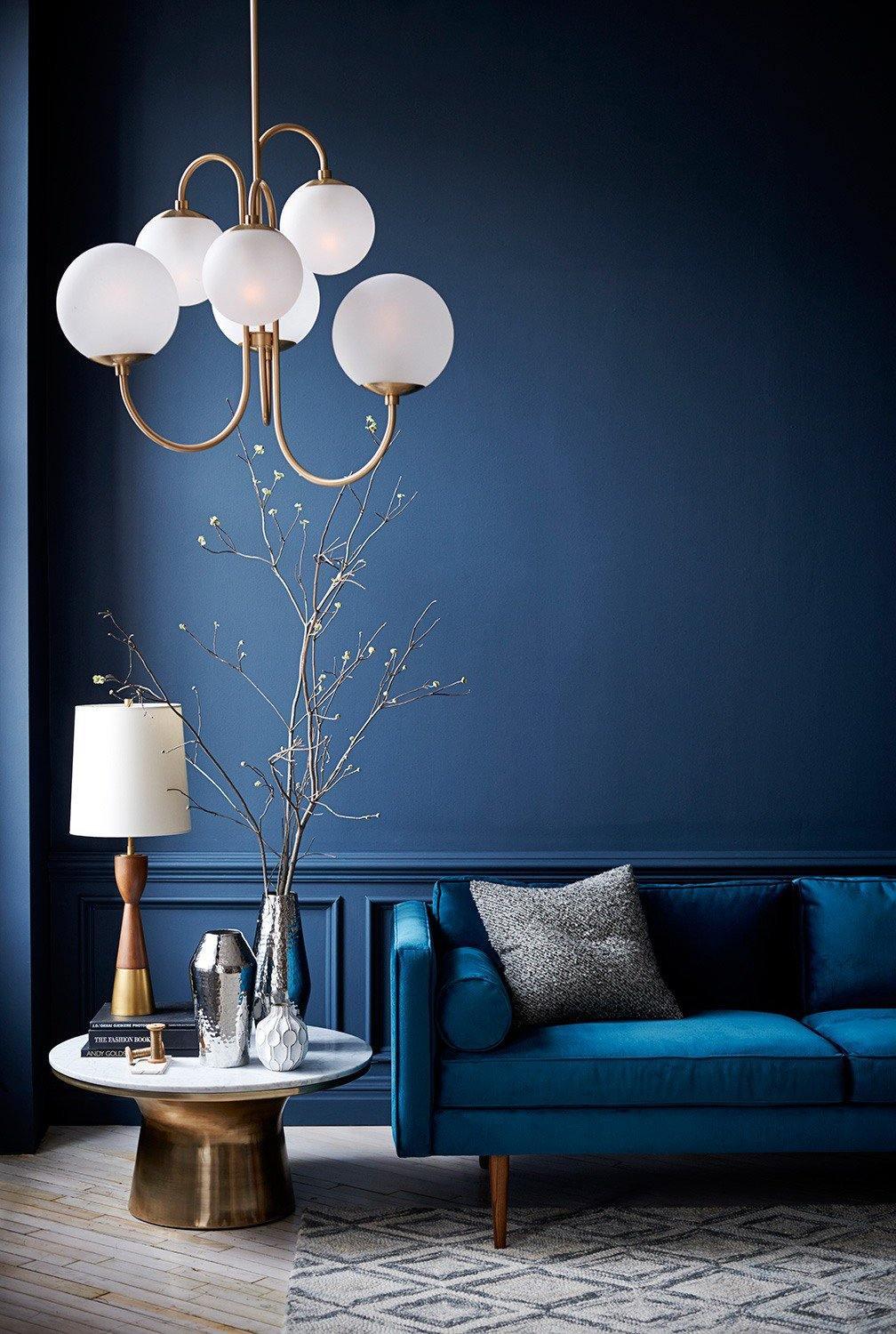 Zwanenhals Kroonluchter Ø76 cm – 8-Lichts Hanglamp met Glazen Bollen Goud/Zwart | Sansoti