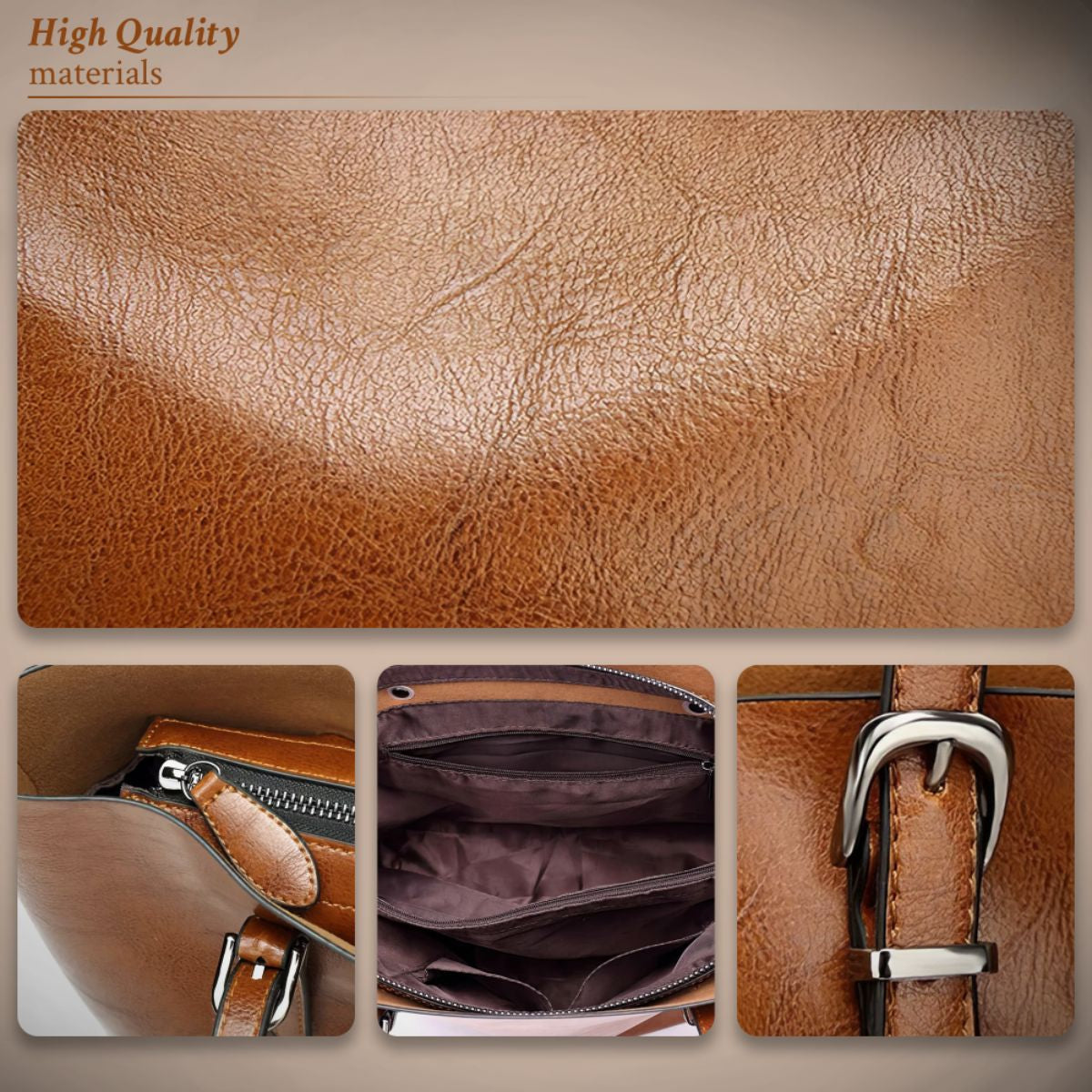 Vintage Leren Schoudertas Dames met Verstelbare Riem Echt Leder Handtas Klassiek Retro Design Elegante Dagtas | Sansoti