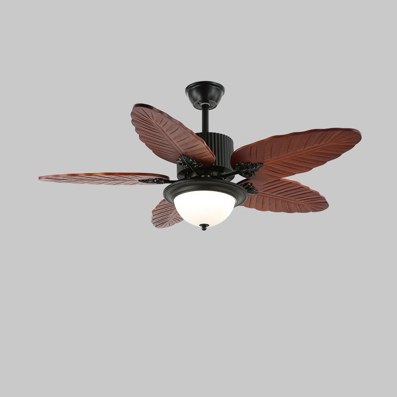 Tropische Plafondventilator met Verlichting en Afstandsbediening – Natuurlijk Design met Glazen Kap | Sansoti