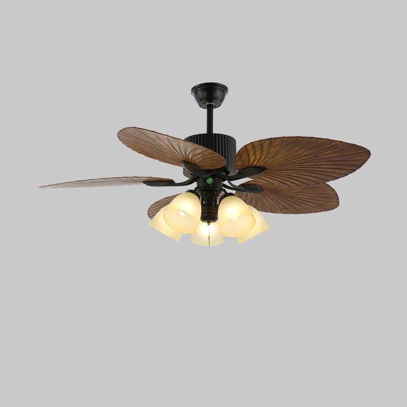 Tropische Houten Plafondventilator met Verlichting – Afstandsbediening 6 Snelheden | Sansoti