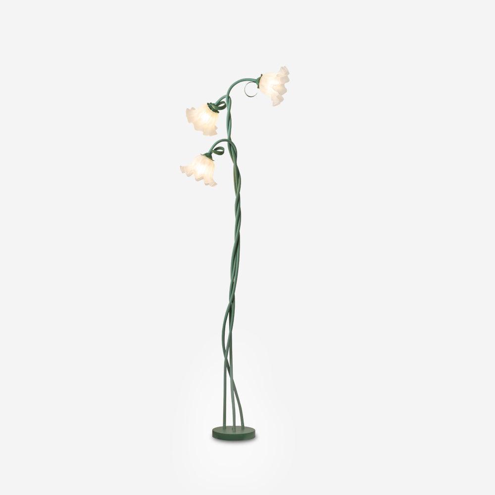 Stehleuchte Blume Design Grün Weiß Metall 170cm 2-3 Flammen LED Stimmungslicht Wohnzimmer Schlafzimmer | Restfield