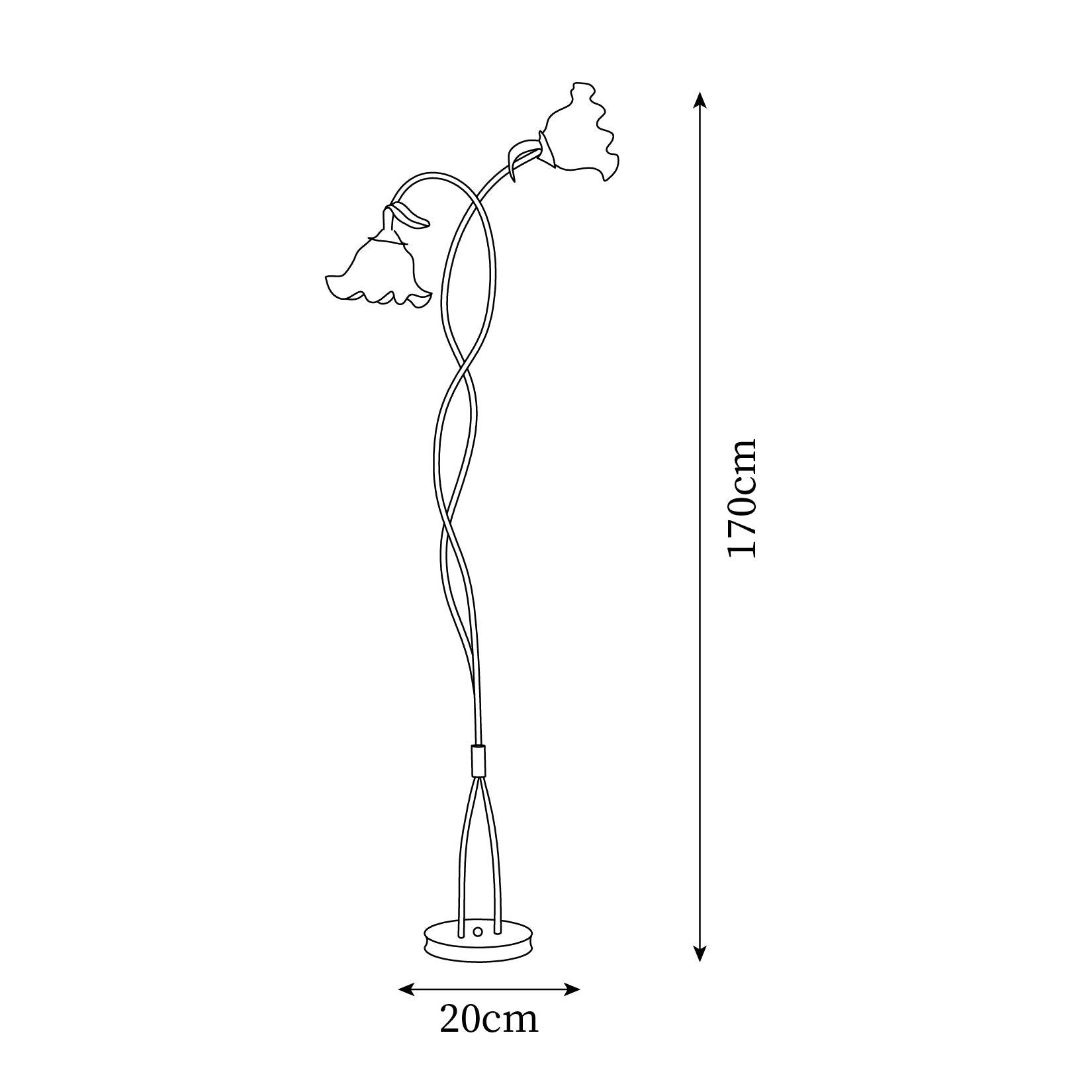 Stehleuchte Blume Design Grün Weiß Metall 170cm 2-3 Flammen LED Stimmungslicht Wohnzimmer Schlafzimmer | Restfield