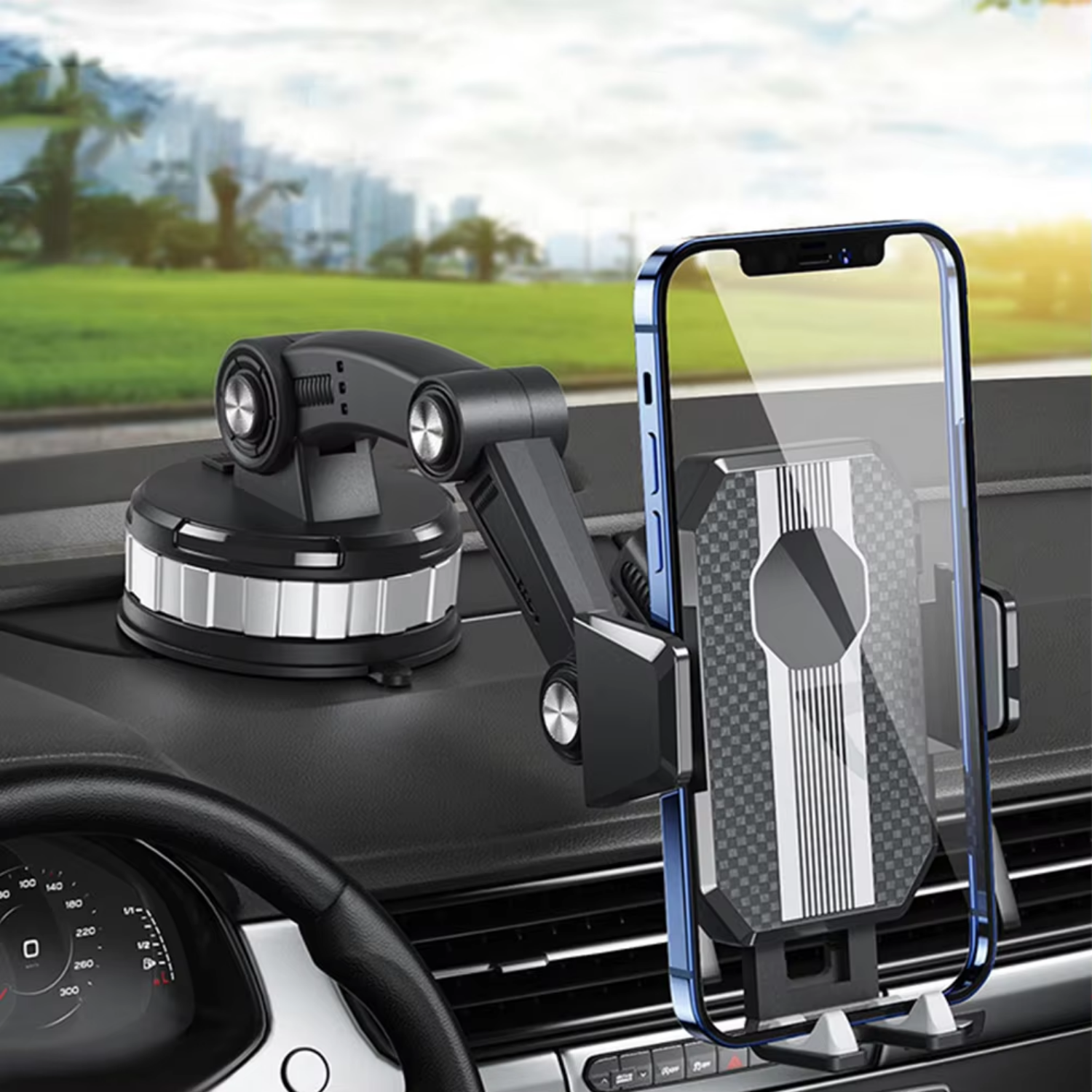 Universele Telefoonhouder voor in de Auto - Verstelbaar 360° Draaibaar Dashboard & Voorruit Mount | Sansoti