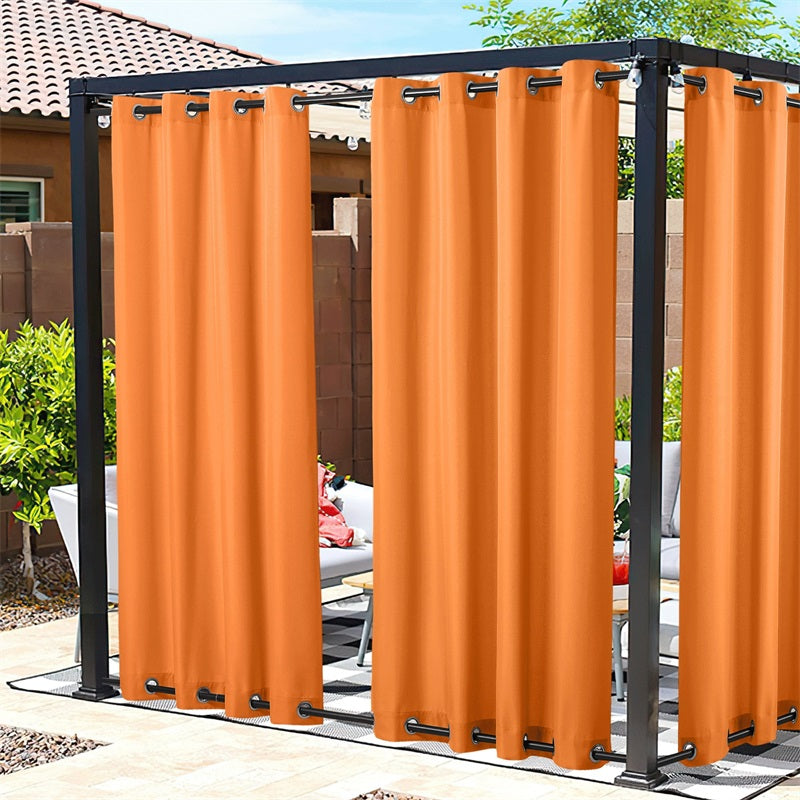 Waterproof Outdoor Curtain Heavy Fabric Windproof UV Protection Privacy 1 Panel Taupe Gray Navy | Sansoti