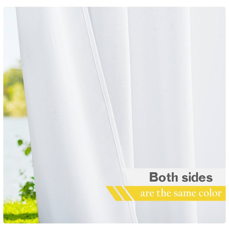 Waterproof Outdoor Curtain Heavy Fabric Windproof UV Protection Privacy 1 Panel Taupe Gray Navy | Sansoti