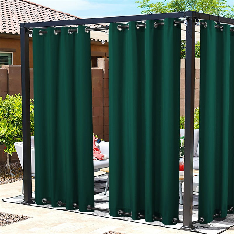 Waterproof Outdoor Curtain Heavy Fabric Windproof UV Protection Privacy 1 Panel Taupe Gray Navy | Sansoti