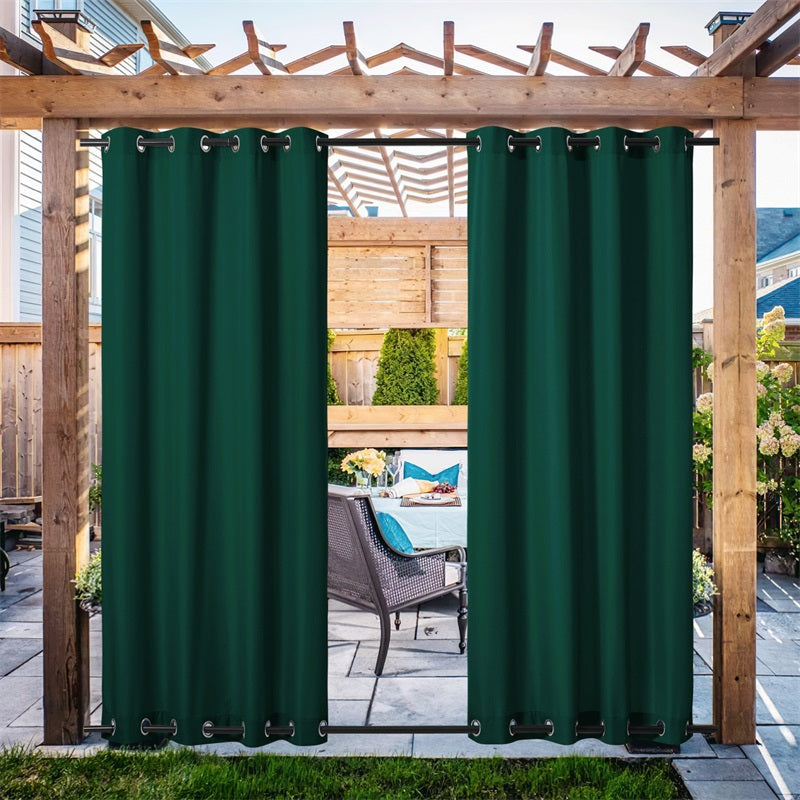 Waterproof Outdoor Curtain Heavy Fabric Windproof UV Protection Privacy 1 Panel Taupe Gray Navy | Sansoti