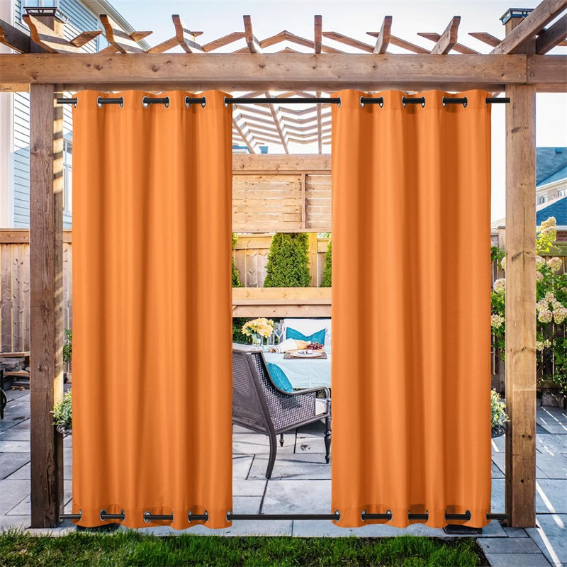 Waterproof Outdoor Curtain Heavy Fabric Windproof UV Protection Privacy 1 Panel Taupe Gray Navy | Sansoti