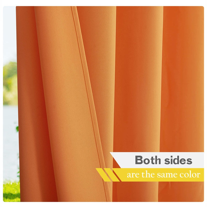 Waterproof Outdoor Curtain Heavy Fabric Windproof UV Protection Privacy 1 Panel Taupe Gray Navy | Sansoti